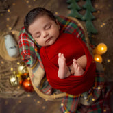 Baby Blanket with Long Tail Hat and Wrap S022 | Set of 3 | 3M | Red